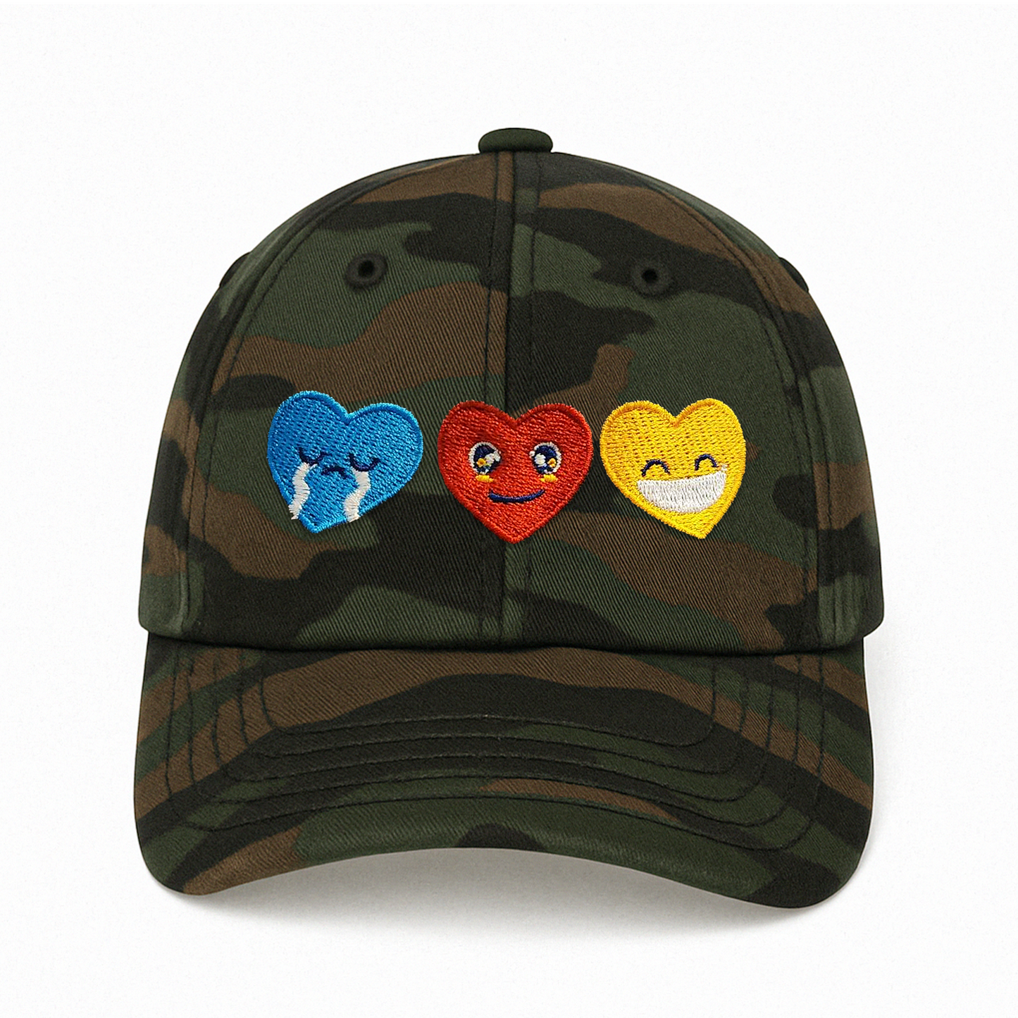 Triple Heart Snapback Dad Cap (CAMO)