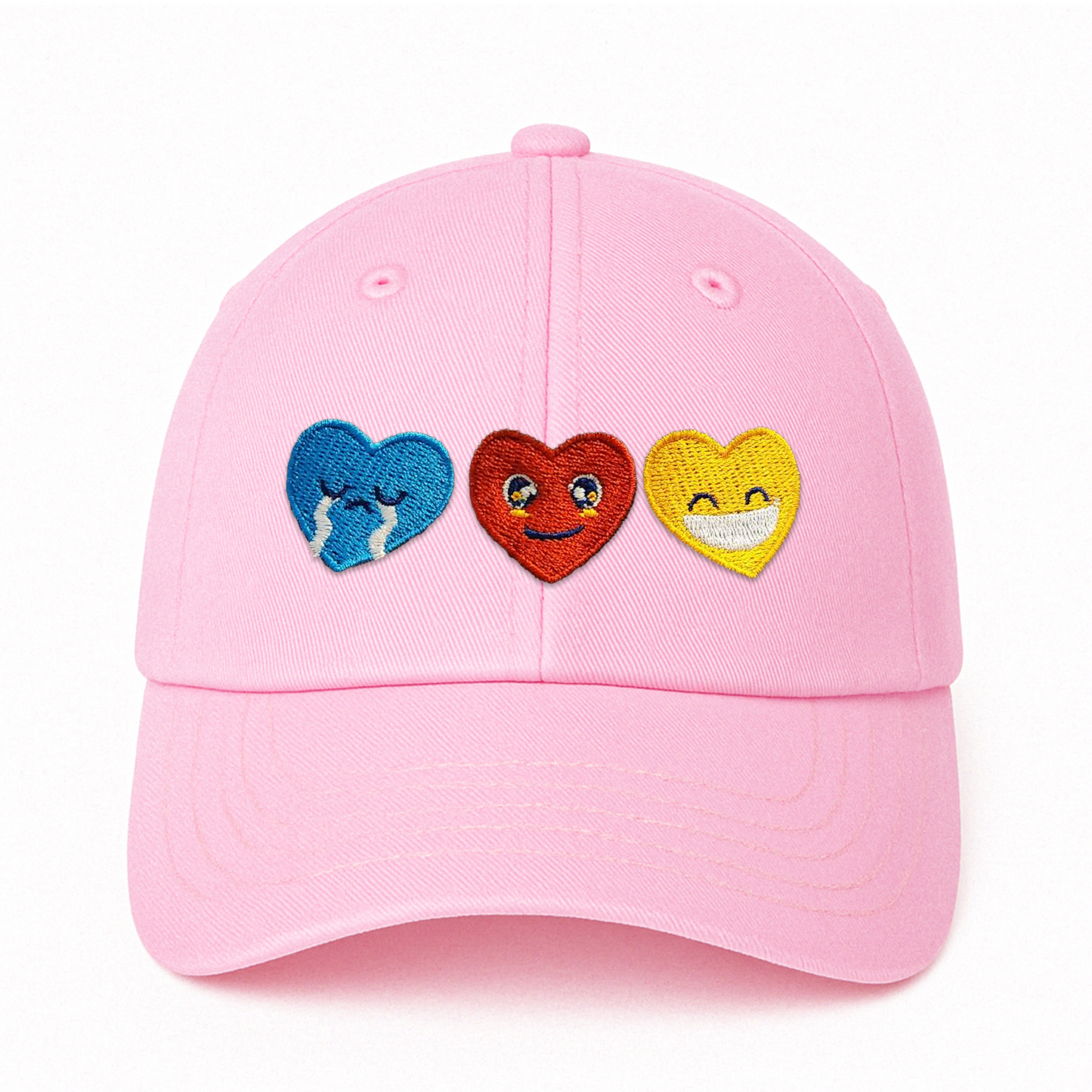 Triple Heart Snapback Dad Cap (PINK)