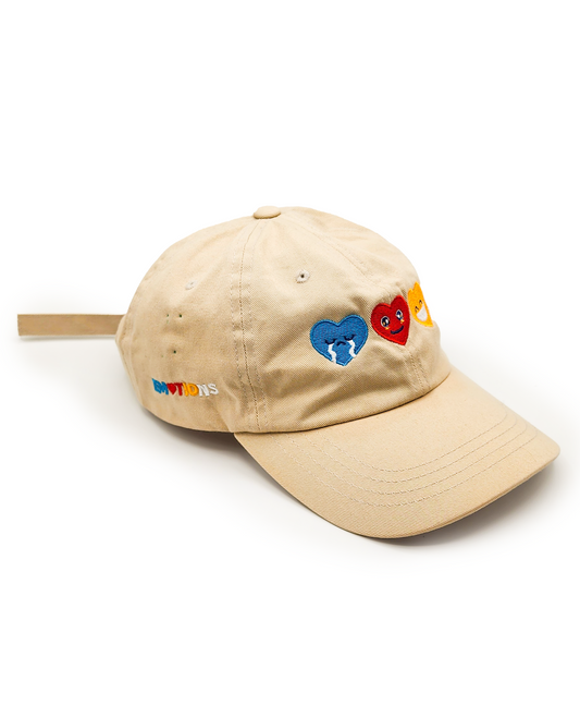 Triple Heart Snapback Dad Cap (BEIGE)